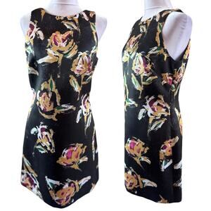 PHOEBE A-LINE BLACK SLEEVELESS Dress GOLD RUST BLACK Art Deco 8 EUC
